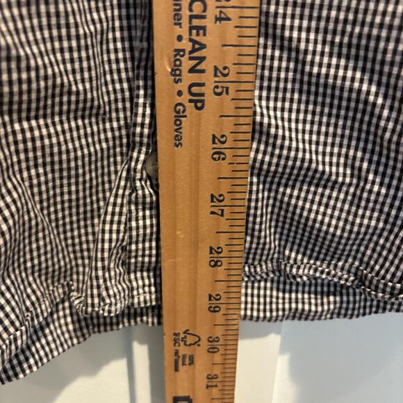 J Peterman Shirt Mens Large Check Black GIngham Button Up Long Sleeve Portugal - Picture 7 of 10